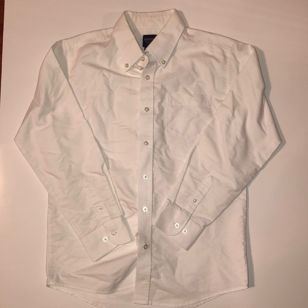 Arrow boy’s white long sleeve button up